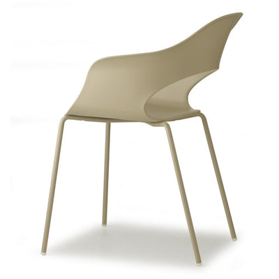 Silla comercial Labenze Lady B con scocca y estructura tubular de acero color dovegray
