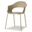 Silla comercial Labenze Lady B con scocca y estructura tubular de acero color dovegray