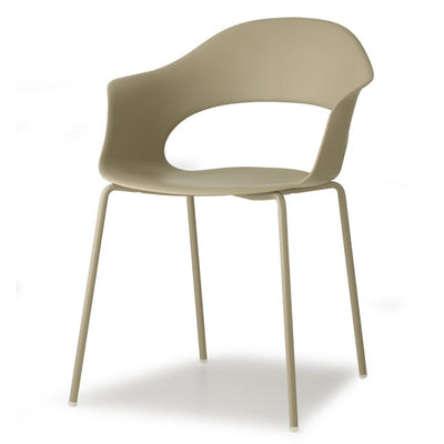 Silla comercial Labenze Lady B con scocca y estructura tubular de acero color dovegray