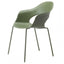 Silla Labenze Lady B verde olivo con scocca en tecnopolímero y patas tubulares de acero, apilable