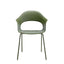 Silla Labenze Lady B verde olivo con scocca en tecnopolímero y patas tubulares de acero, apilable