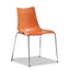 Silla comercial Labenze Zebra apilable en tecnopolímero reciclable con estructura tubular de acero