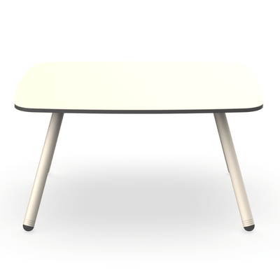 Mesa auxiliar RESOL ANOU con tablero HPL y patas de metal pintado texturizado en varios colores