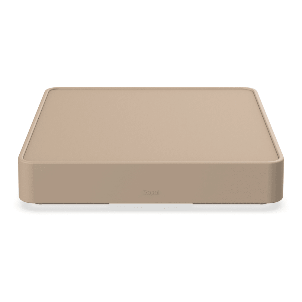 Mesa auxiliar baja RESOL BRISA con tablero HPL y estructura resistente para exterior en varios colores