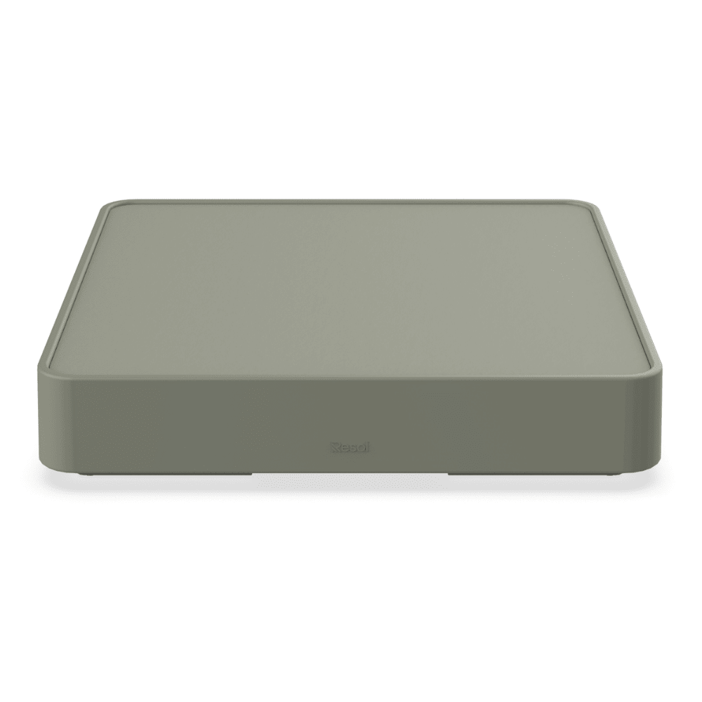 Mesa auxiliar baja RESOL BRISA con tablero HPL y estructura resistente para exterior en varios colores