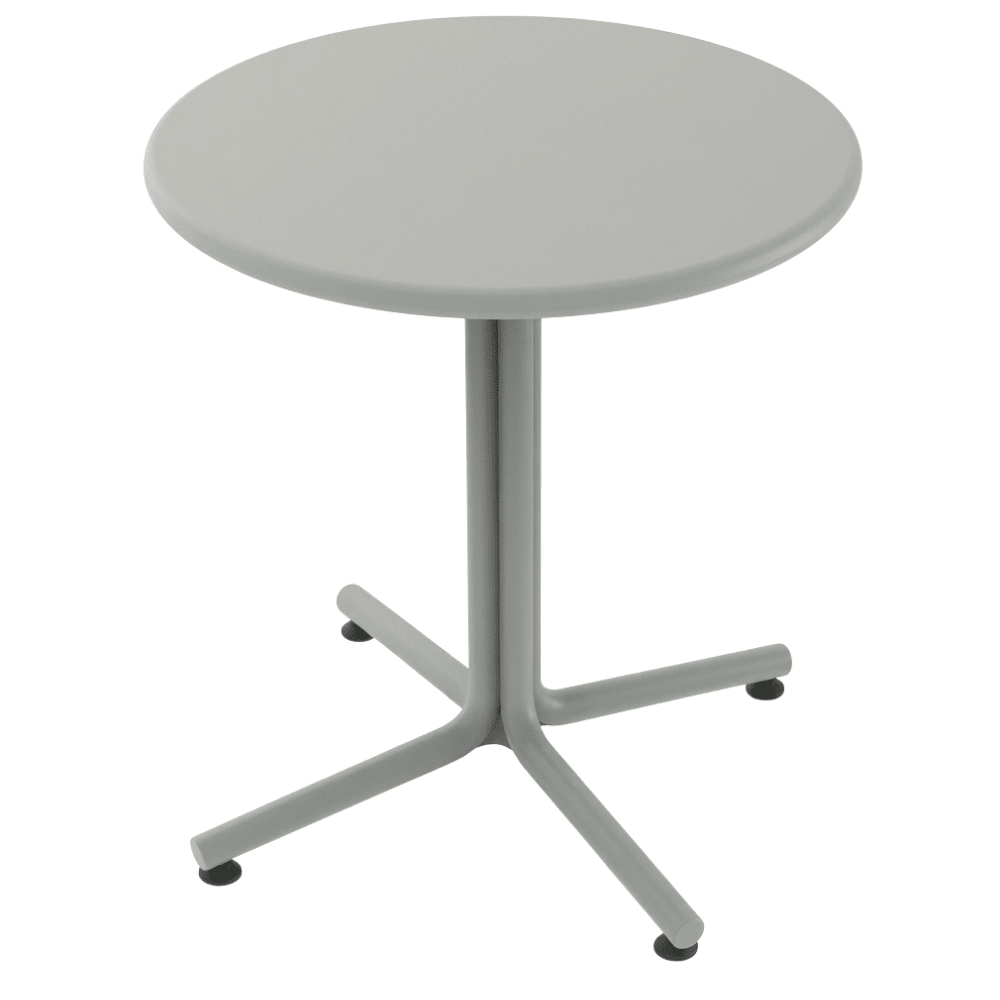 Mesa circular Resol Bini en polipropileno con fibra de vidrio, varios colores, para exterior.