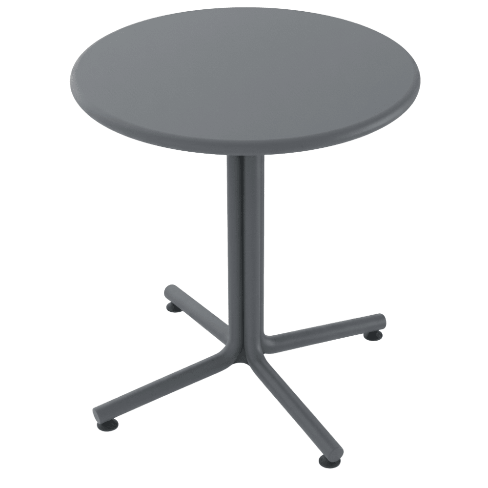 Mesa circular Resol Bini en polipropileno con fibra de vidrio, varios colores, para exterior.