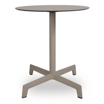 Mesa circular Resol Sputnik Ø70 con estructura de aluminio, pie en poliamida y tablero HPL.