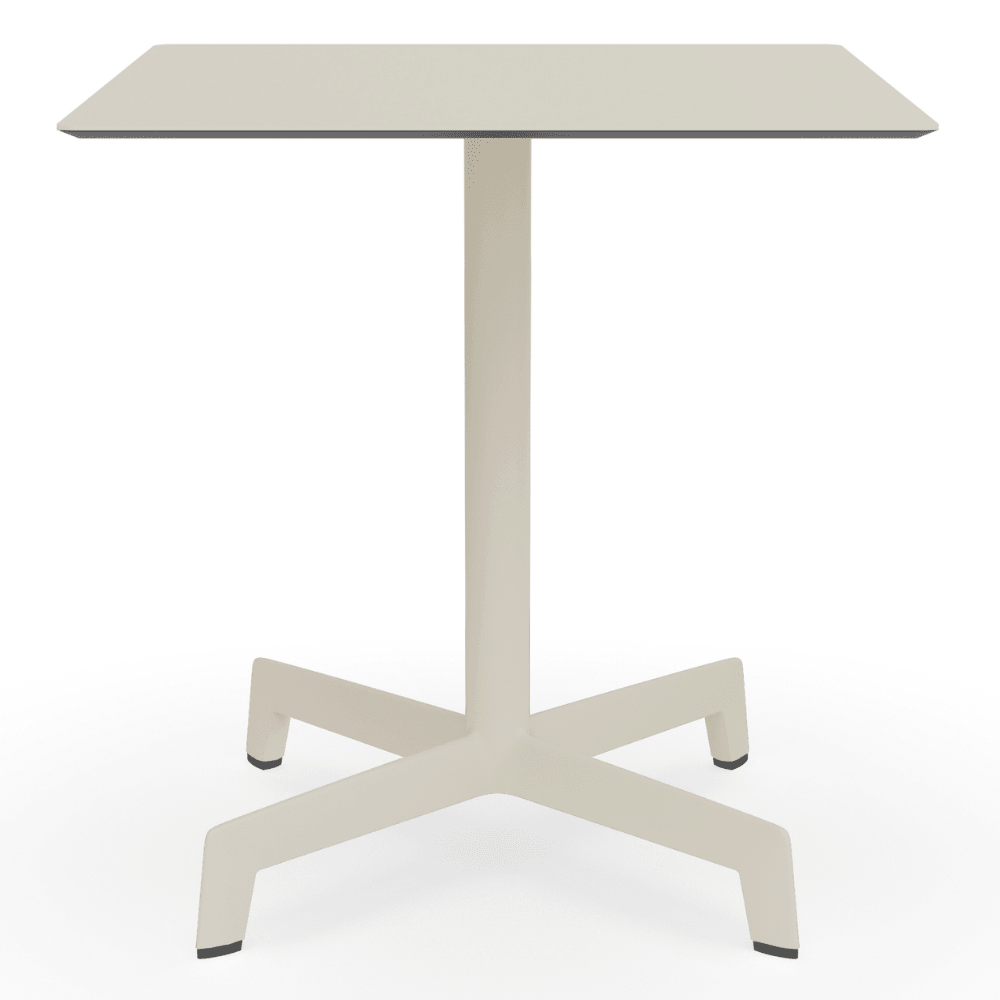 Mesa cuadrada RESOL SPUTNIK 70x70 con estructura de aluminio, pie de poliamida y tablero HPL
