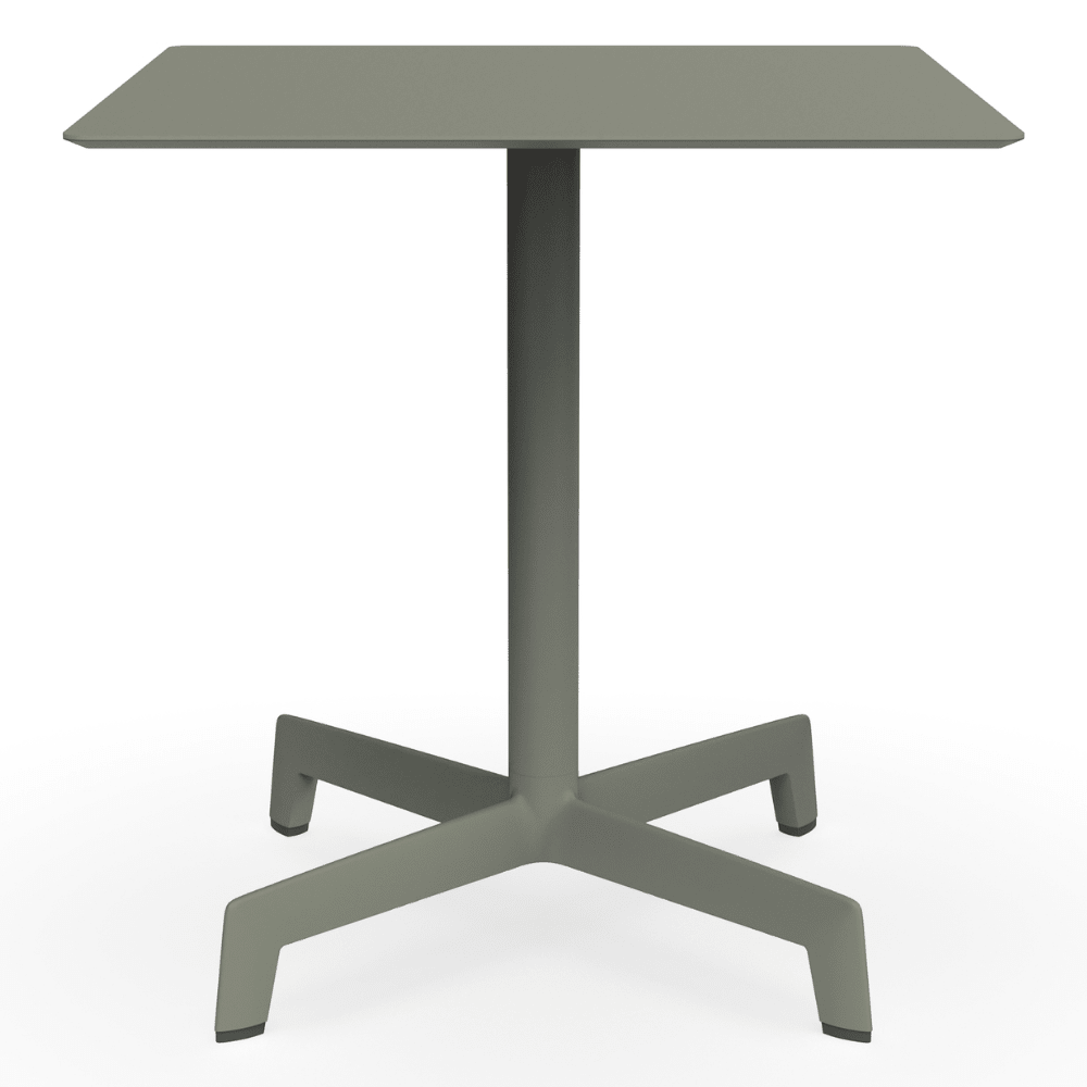 Mesa cuadrada RESOL SPUTNIK 70x70 con estructura de aluminio, pie de poliamida y tablero HPL