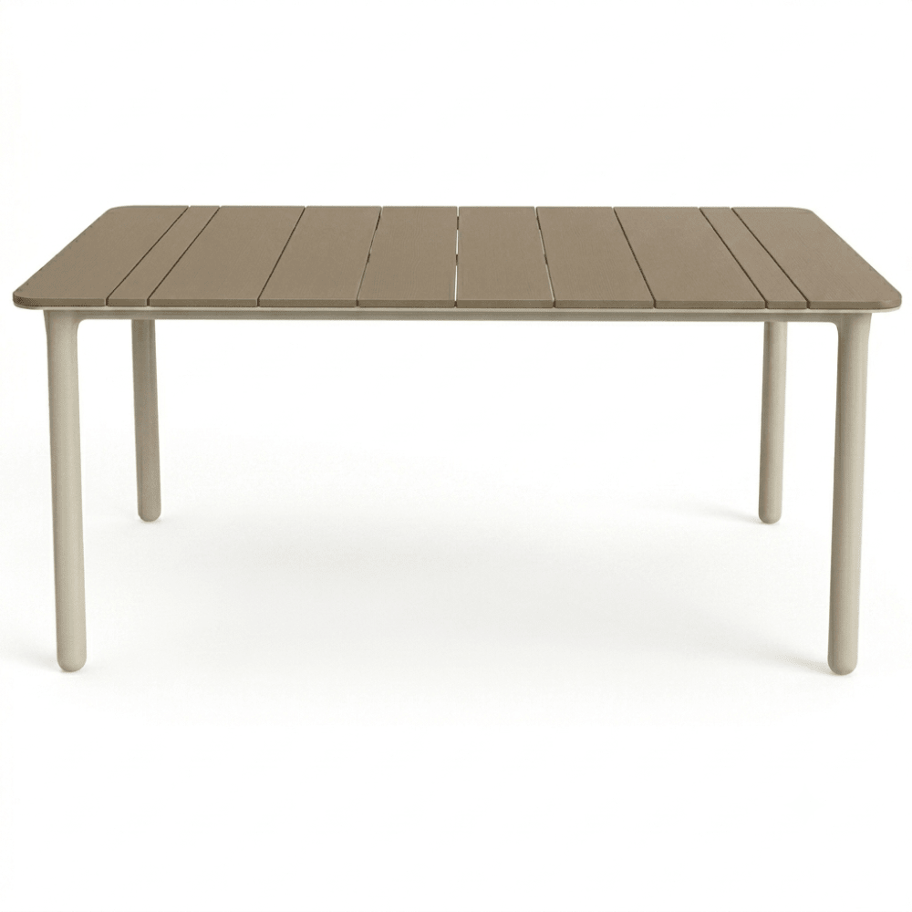 Mesa rectangular Resol Noa 90x160 en polipropileno con patas reforzadas con fibra de vidrio.