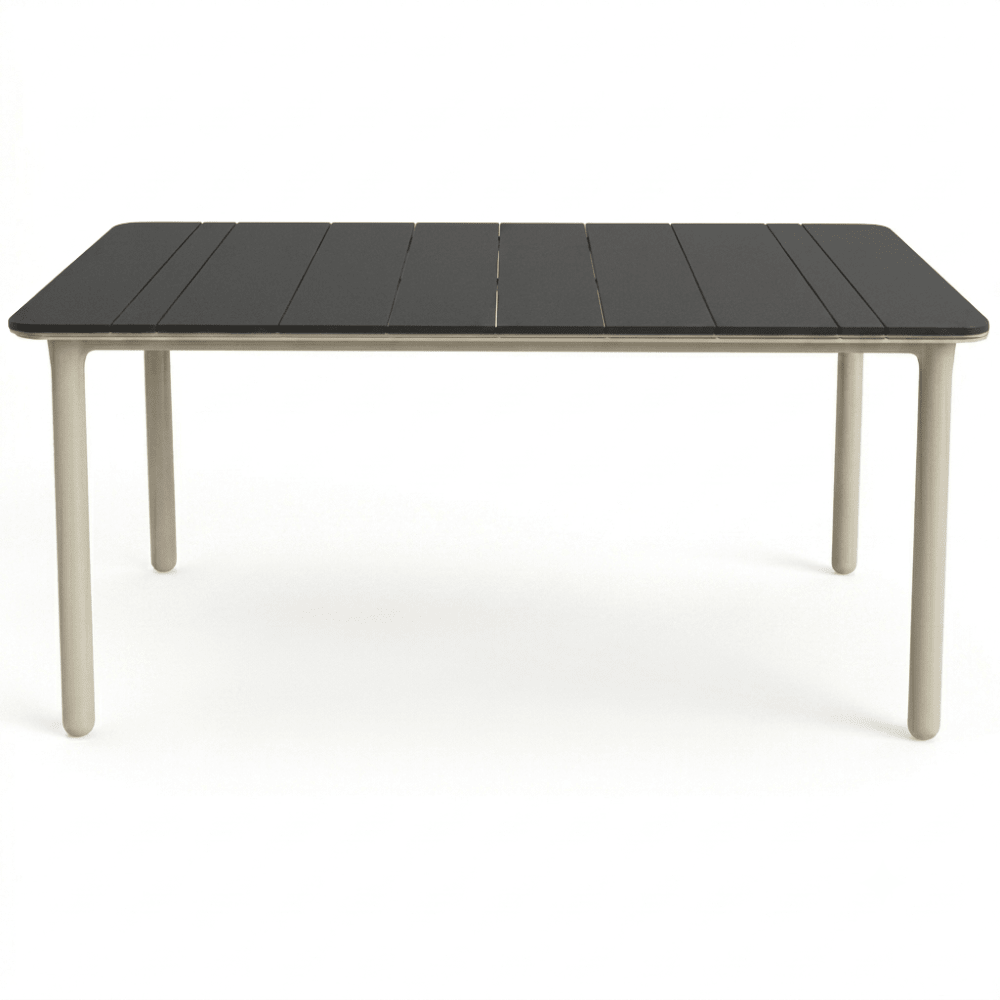 Mesa rectangular Resol Noa 90x160 en polipropileno con patas reforzadas con fibra de vidrio.