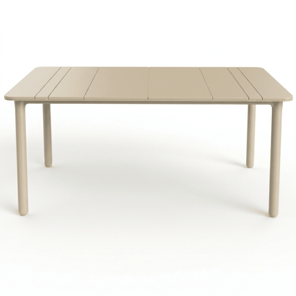 Mesa rectangular Resol Noa 90x160 en polipropileno con patas reforzadas con fibra de vidrio.