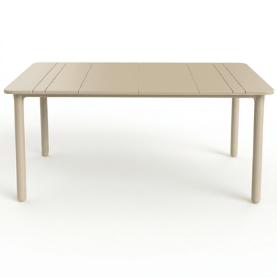 Mesa rectangular Resol Noa 90x160 en polipropileno con patas reforzadas con fibra de vidrio.