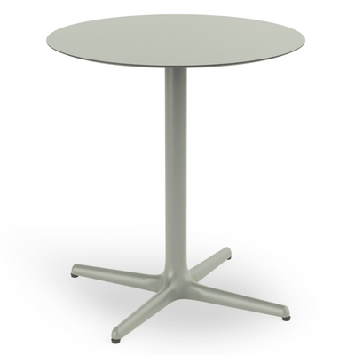 Mesa circular RESOL TOLEDO Ø70 con estructura de aluminio y sobre de compacto fenólico HPL en varios colores