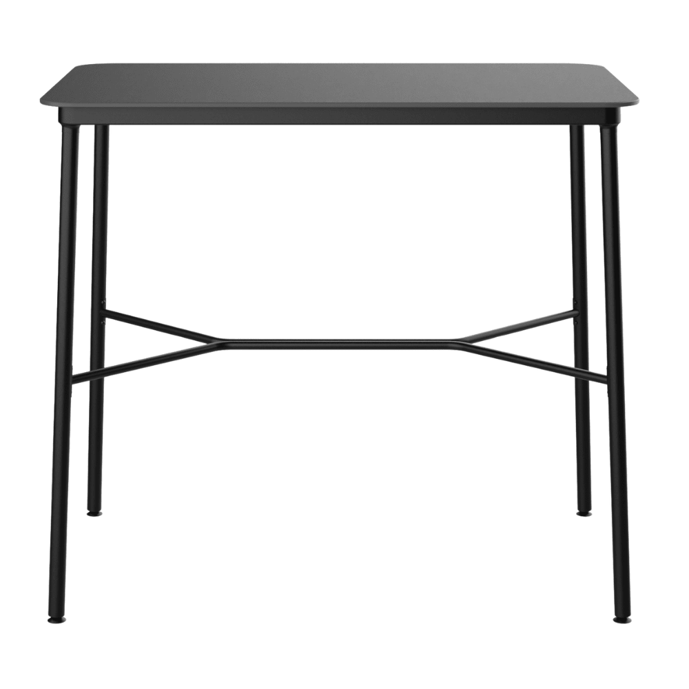 Mesa rectangular RESOL HUB 120x70 con tablero HPL y estructura de aluminio lacado