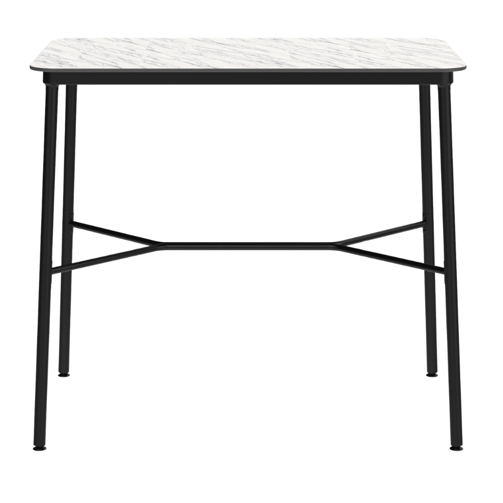 Mesa rectangular RESOL HUB 120x70 con tablero HPL y estructura de aluminio lacado