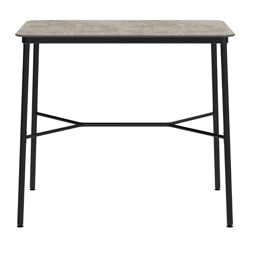 Mesa rectangular RESOL HUB 120x70 con tablero HPL y estructura de aluminio lacado