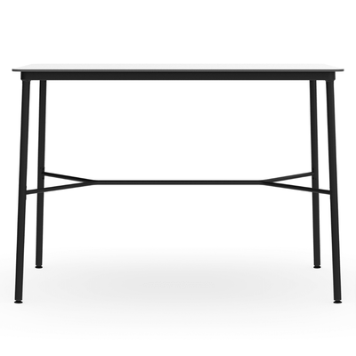 Mesa comercial alta Resol Hub 150x70 con estructura de aluminio lacado y tablero HPL
