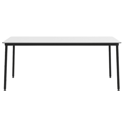 Mesa comercial Resol Hub 180x90 con estructura de aluminio lacado y tablero HPL
