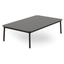 Mesa comercial baja Resol Hub 150x90 con estructura de aluminio lacado y tablero HPL