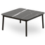 Mesa baja cuadrada RESOL HUB 80x80 con estructura de aluminio lacado y patas de acero