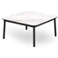 Mesa baja cuadrada RESOL HUB 80x80 con estructura de aluminio lacado y patas de acero