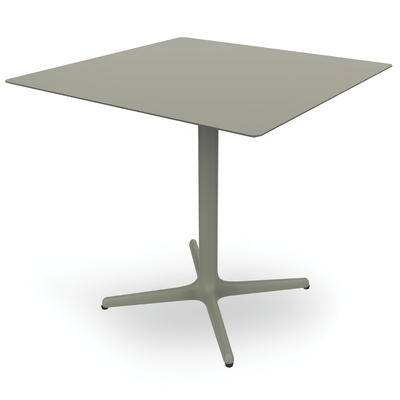 Mesa comercial Resol Toledo 80x80 con estructura de aluminio pintado y sobre de HPL