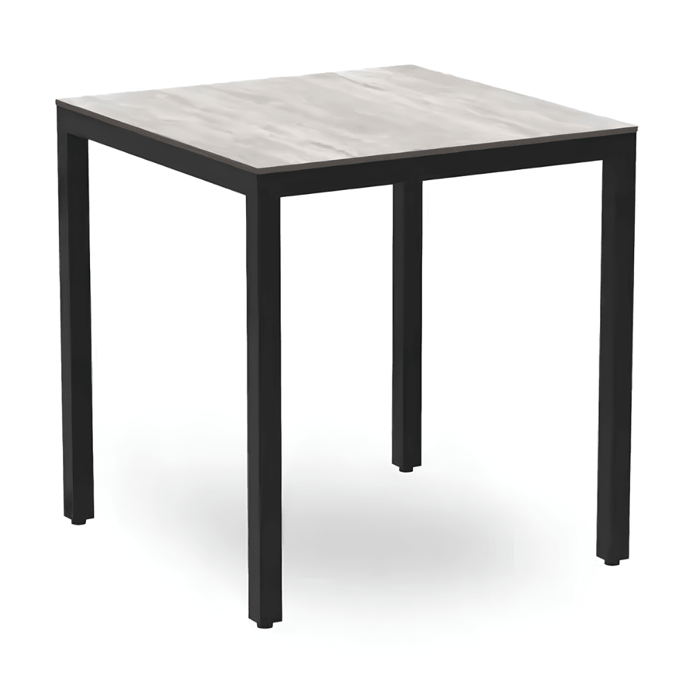 Mesa cuadrada RESOL BARCINO COMPACT 70x70 con estructura de aluminio y tablero fenólico