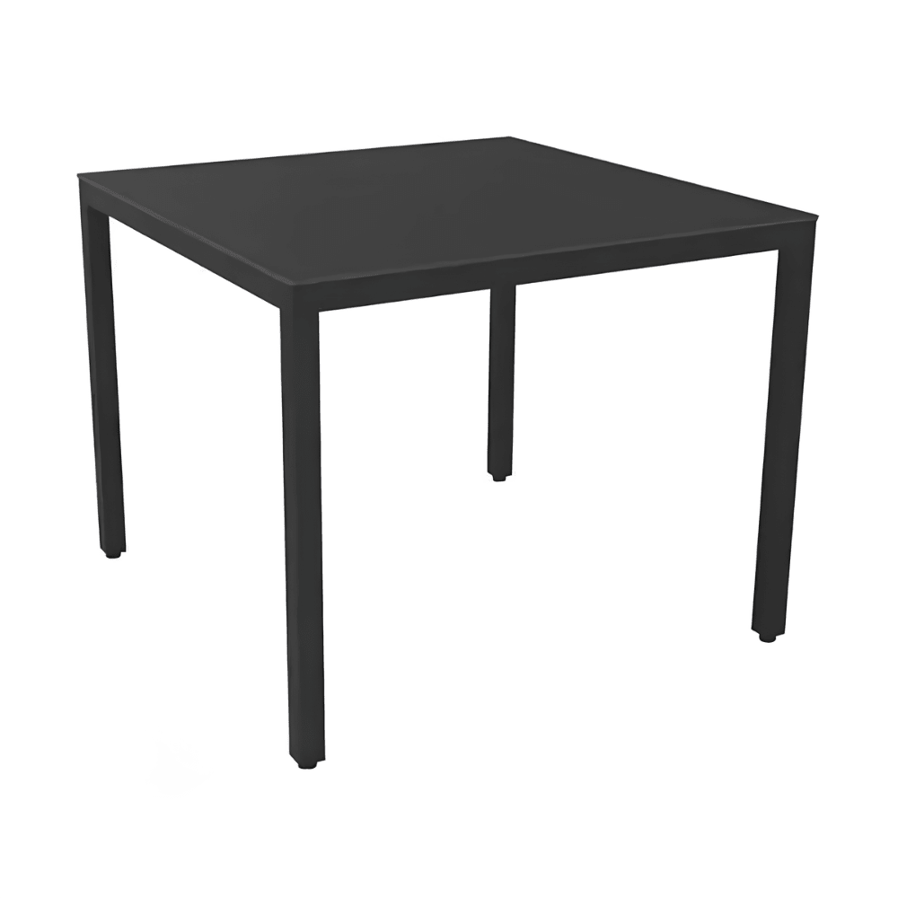 Mesa cuadrada RESOL BARCINO COMPACT 70x70 con estructura de aluminio y tablero fenólico