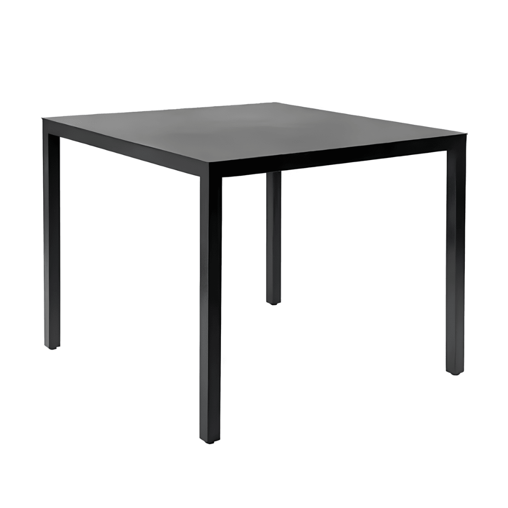 Mesa cuadrada para restaurante Resol Barcino 70x70 con estructura de aluminio anodizado