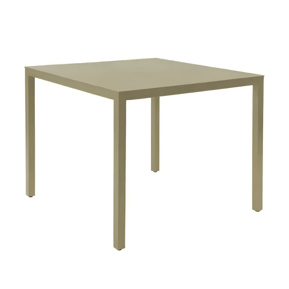 Mesa cuadrada para restaurante Resol Barcino 70x70 con estructura de aluminio anodizado