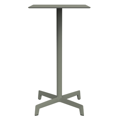 Mesa periquera cuadrada Resol Sputnik alta con estructura de aluminio, pie de poliamida y tablero HPL