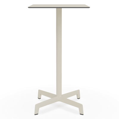Mesa periquera cuadrada Resol Sputnik alta con estructura de aluminio, pie de poliamida y tablero HPL