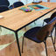 Mesa rectangular NOGAL BEAT AUSTRIA con estructura metálica y cubierta de porcelanato natural