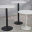 Mesa periquera redonda Offiho Heron-3 con pedestal de acero y cubierta blanca de polipropileno