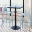 Mesa periquera cuadrada Offiho Oulu OHM-7167-BT con pedestal de acero y cubierta de polipropileno