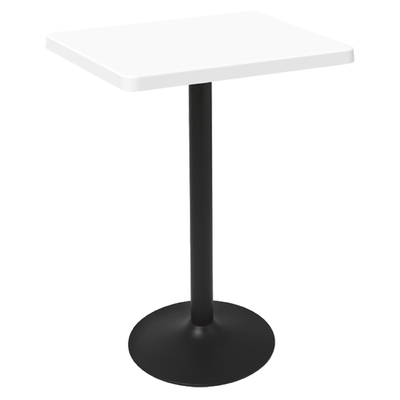 Mesa cuadrada para restaurante Offiho Oulu OHM-7167-LT con pedestal de acero y cubierta de polipropileno