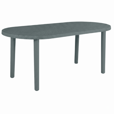 Mesa ovalada Resol Olot Recycled 180x90 en polipropileno reciclado con agujero para parasol.
