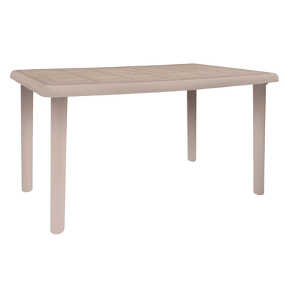 Mesa rectangular RESOL OLOT 140x90 de polipropileno reciclado con agujero para parasol en varios colores