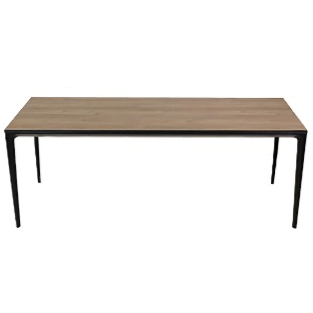 Mesa rectangular NOGAL BEAT AUSTRIA con estructura metálica y cubierta de porcelanato natural
