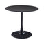 Mesa redonda para cafetería Zuo Opus 109558 negra con cubierta de MDF imitación madera sobre pedestal de acero