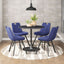 Mesa redonda para cafetería Zuo Opus 109558 negra con cubierta de MDF imitación madera sobre pedestal de acero