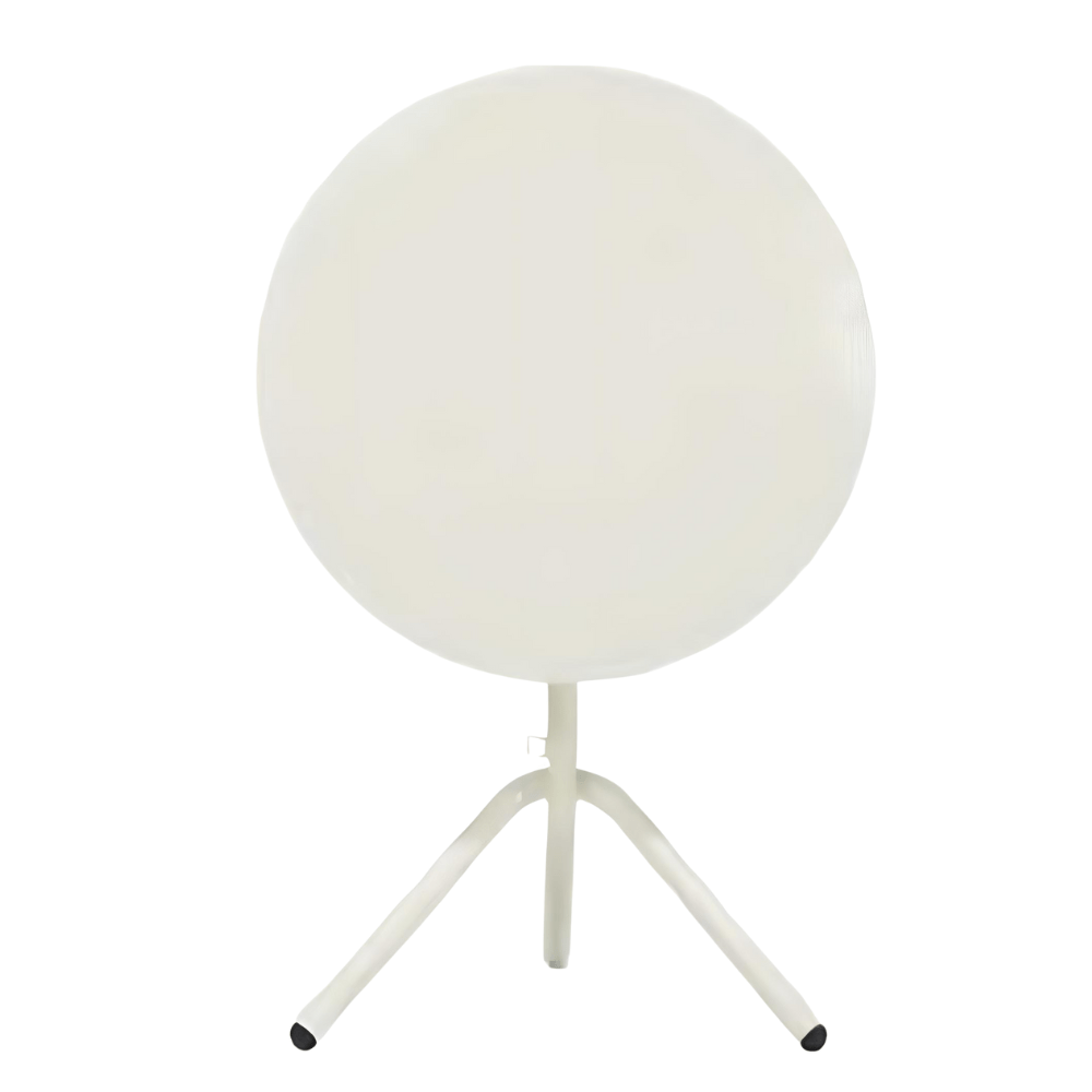 Mesa redonda plegable COLOS TA 1-700 con estructura tubular de acero y cubierta de lámina troquelada