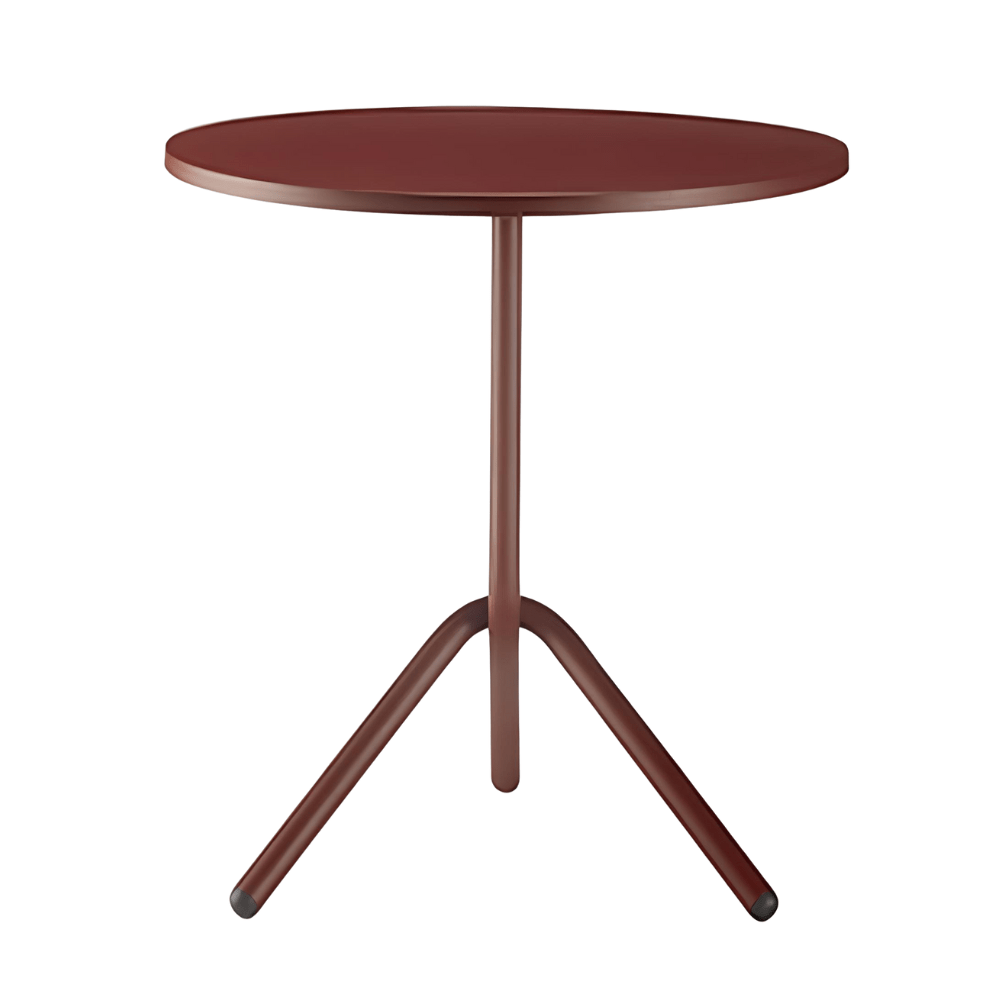 Mesa redonda plegable COLOS TA 1-700 con estructura tubular de acero y cubierta de lámina troquelada