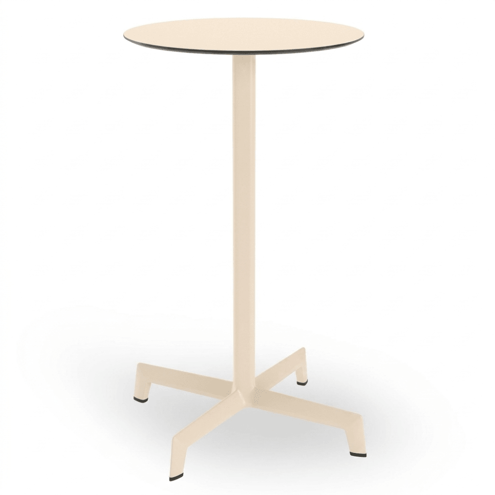 Mesa periquera redonda Resol Sputnik Alta Ø60 con estructura de aluminio y tablero HPL