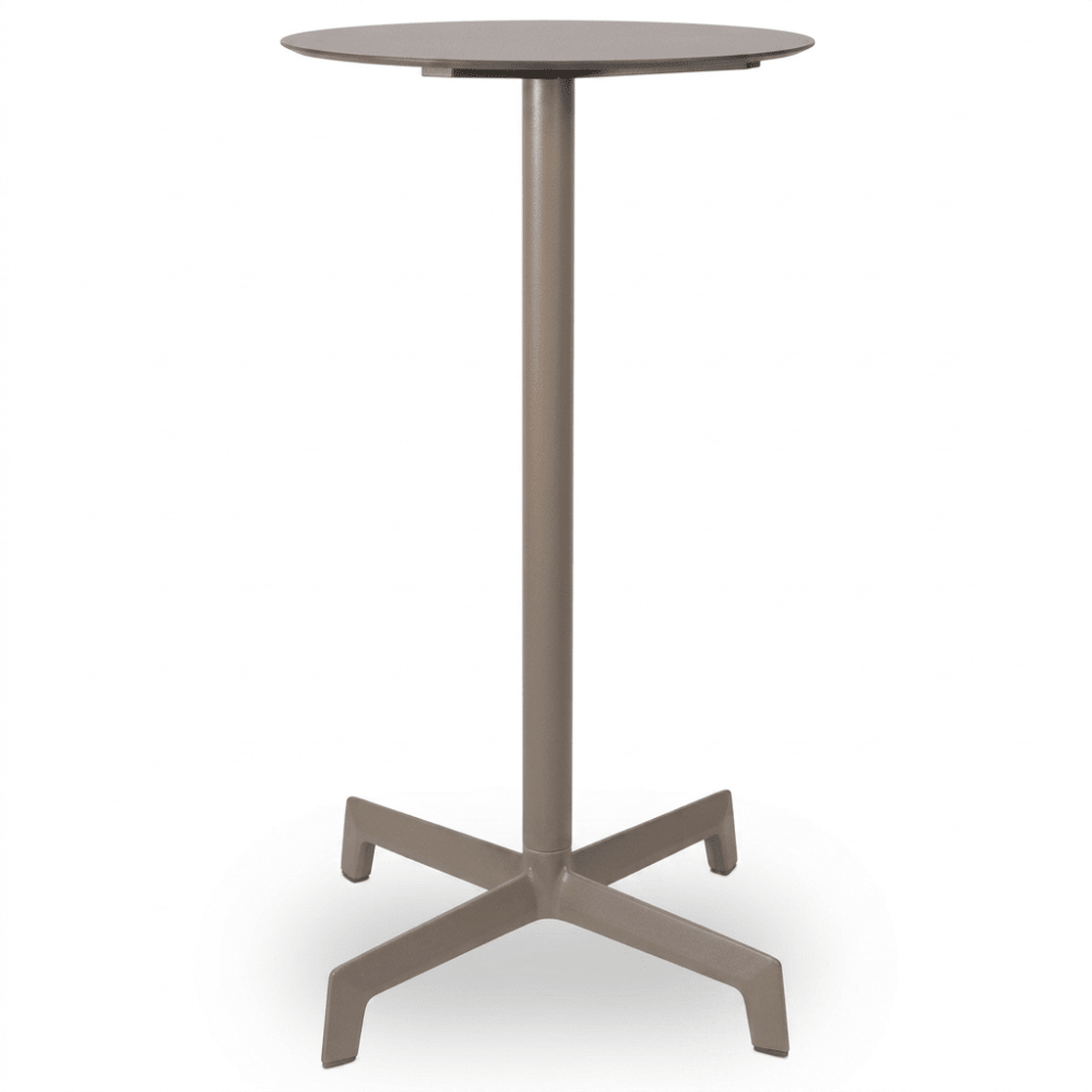 Mesa periquera redonda Resol Sputnik Alta Ø60 con estructura de aluminio y tablero HPL