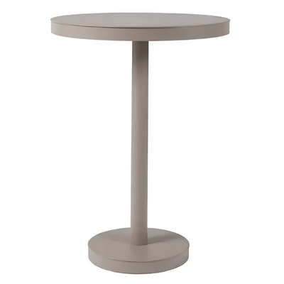 Mesa periquera redonda Resol Barcino de pie central con estructura de aluminio anodizado