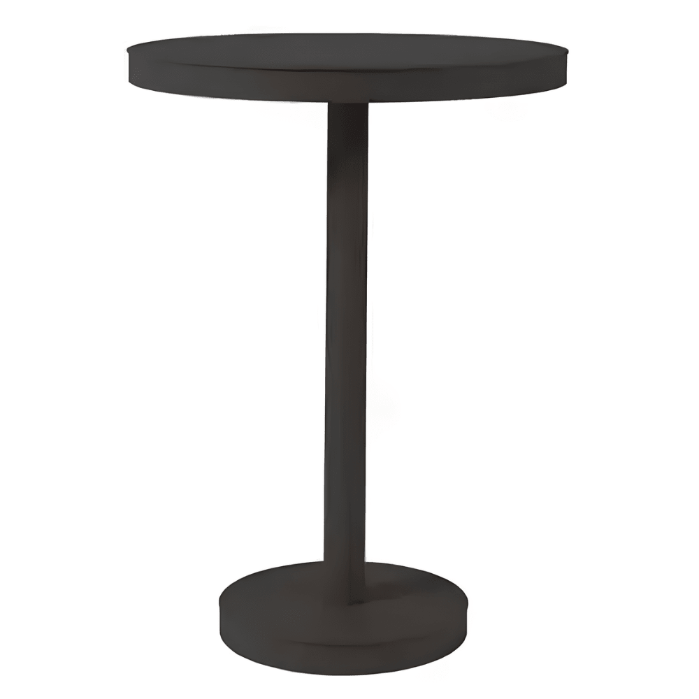 Mesa periquera redonda Resol Barcino de pie central con estructura de aluminio anodizado