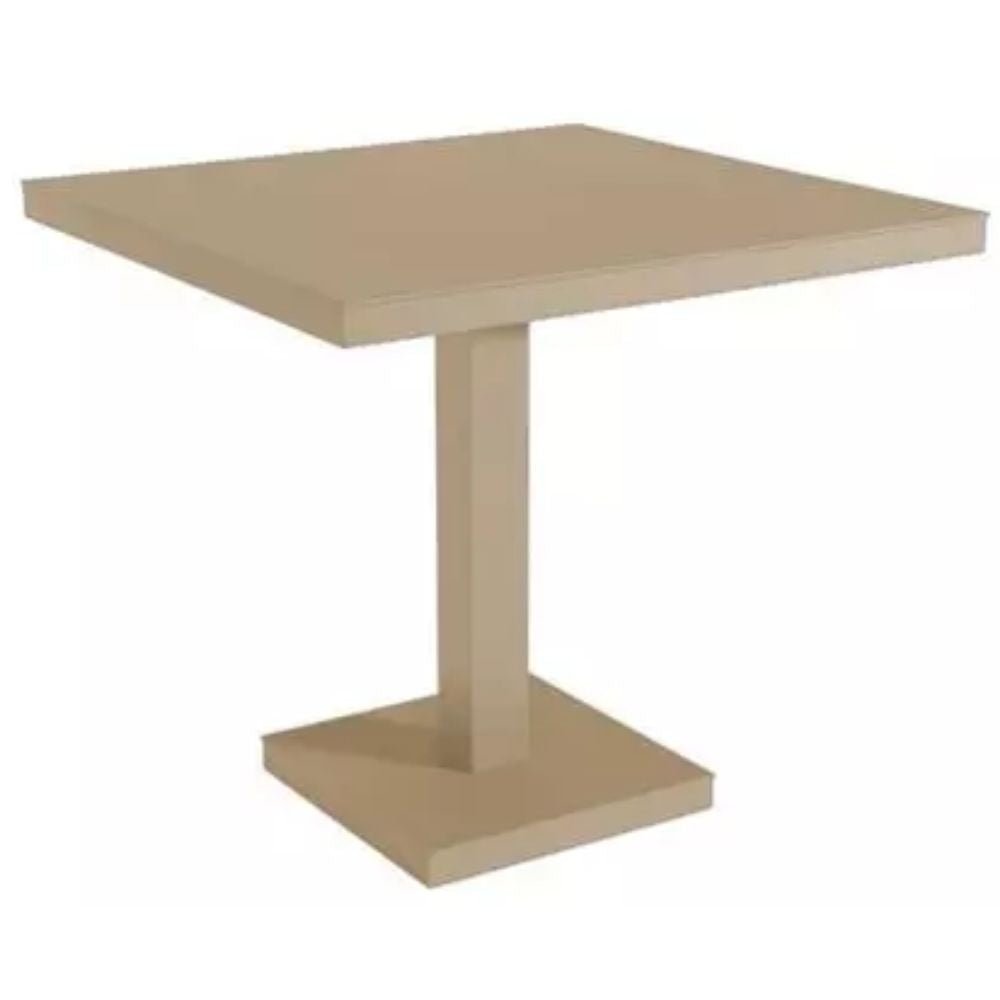 Mesa cuadrada Resol Barcino Pie Central 90x90 con estructura de aluminio anodizado